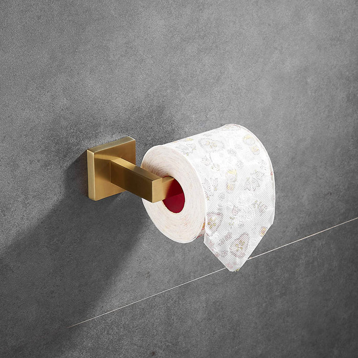 QIANXING 5 Piece Bathroom Accessory Set Stainless Steel Square Towel